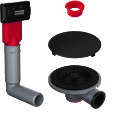 Manual Waste Kit Set 1 Bowl with Overflow - Matte Black